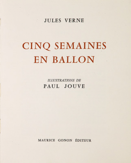 Paul JOUVE (1878-1973) - Jules Verne’s Five Weeks in a Balloon, 1967.