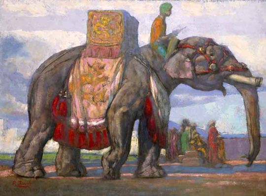 Paul JOUVE (1878-1973) - Éléphant caparaçonné. C 1923.